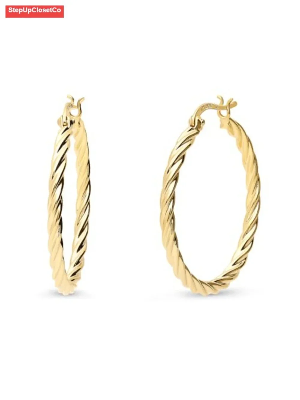 Sterling Silver Gold Flashed Minimalist Hoop Earrings for Women - Tiny/Small